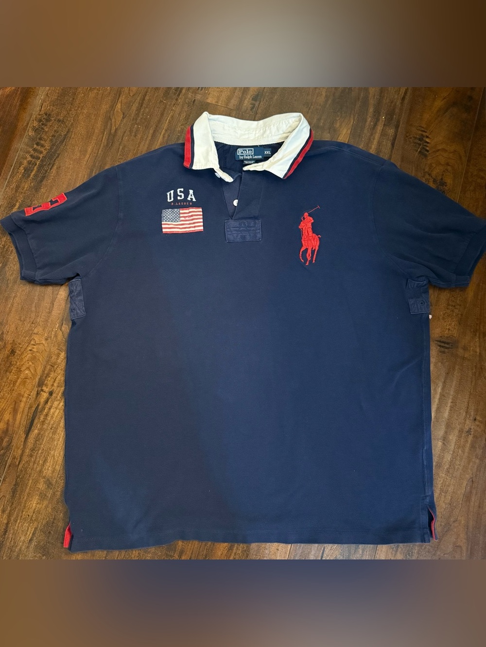 Polo Ralph Lauren Big Pony USA flag rugby-style polo shirt Size XXL